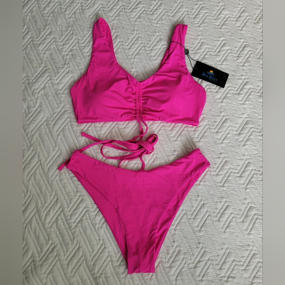 Ree Bees SwimwearPink Bikini Set Size M. New